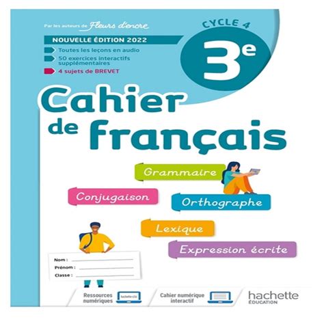Cahier De Français Le Robert 3ème Corrigé Cahier de Français 3e